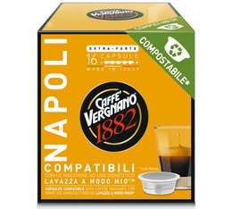 Capsules café compostables A Modo Mio Lavazza Napoli x16 Vergnano