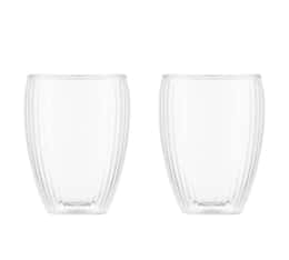 BODUM 2 verres PAVINA double paroi striés 32 cl transparent