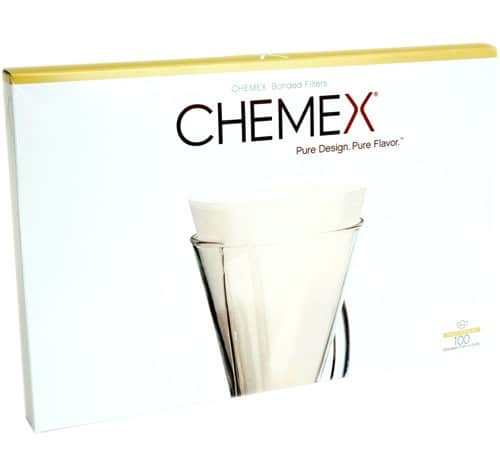 Chemex Bonded White Filters Unfolded Half Moon x 100