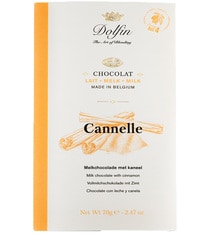 Dolfin Milk Chocolate and Ceylon Cinnamon Bar - 70g