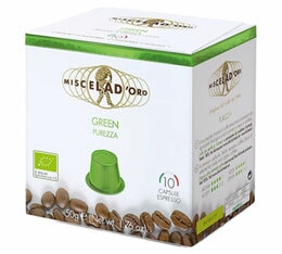 Miscela d'Oro Organic Nespresso® Compatible Capsules Green Purezza x 10 