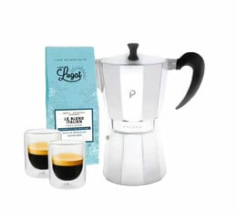 Pylano Duna Aluminium Moka Pot 9 cups + Free Coffee and Gift