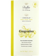 Dolfin Dark Chocolate Bar with Ginger - 70g