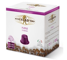 Compostable Espresso Intenso Capsules x10 Miscela d'Oro for Nespresso 