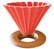 Origami Dripper M in Red + Wooden Holder