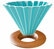 Origami Dripper M in Porcelain Turquoise + Wooden Holder