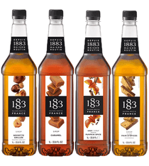  Routin Syrups 1883 Roasted Hazelnut, Caramel, Pumpkin Spice and Gingerbread - 4 x 1L Bottles