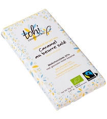 Tohi 38% Organic Milk Chocolate Bar with Salted Butter Caramel - 70g