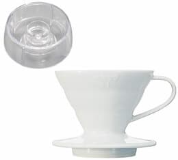 Hario Bundle - V60 Dripper VDC-01 White and Drip Assist PDA-02-T - 2 cups