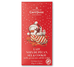 Café Tasse Milk Chocolate Bar Pecan, Salt & Cookie - 85g