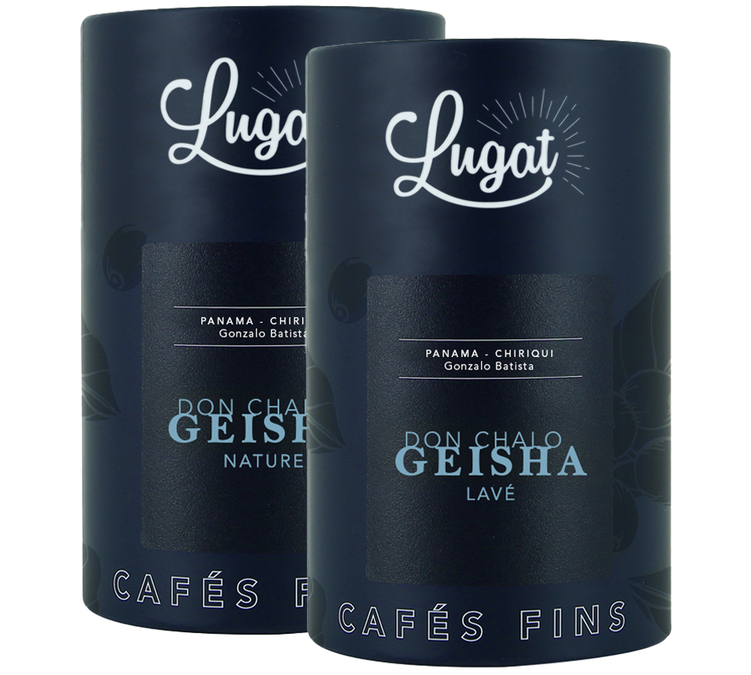 coffee beans cafes lugat don chalo geisha washed and natural 2x125g