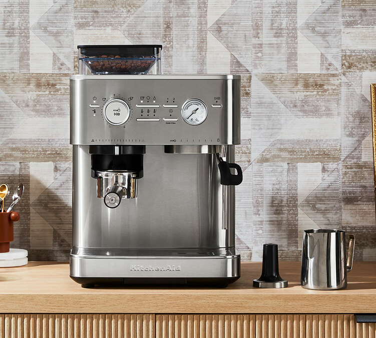 machine expresso semi auto kitchenaid inox avec broyeur