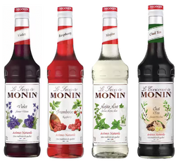 Pack découverte Sirops Monin (Mojito, Violette, Framboise, Thé Chaï) - 4x70cl