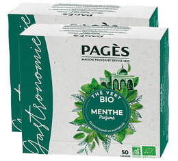 Thé vert pour les professionnels Menthe bio 2 x 50 sachets - PAGÈS