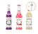 Monin Syrup Pack Jasmine, Rose and Violet - 3 x 70cl + 3 Bottle Pumps