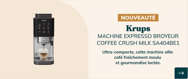 Machine expresso broyeur KRUPS Coffee Crush Milk SA404BE1 - Noir