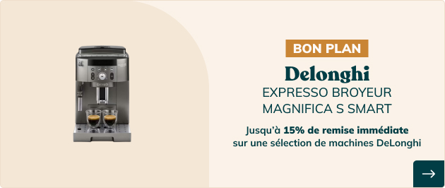 Jusqu'à -15% avec un code sur une sélection de machines Delonghi