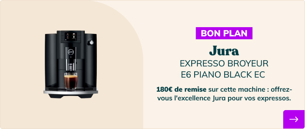 19% de remise sur E6 Piano black EC : offrez-vous l'excellence Jura pour vos expressos